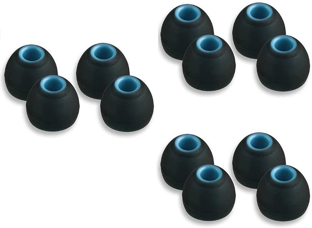 ENMORA 19_ST-EARPHONE BUDS PADS_(12Pcs)) Soft Silicone Rubber Earbuds Tips Eartips Earpads Earplugs in Earphones and Bluetooth Compatible with (BLUE AND BLACK) In The Ear Headphone Cushion-image-48