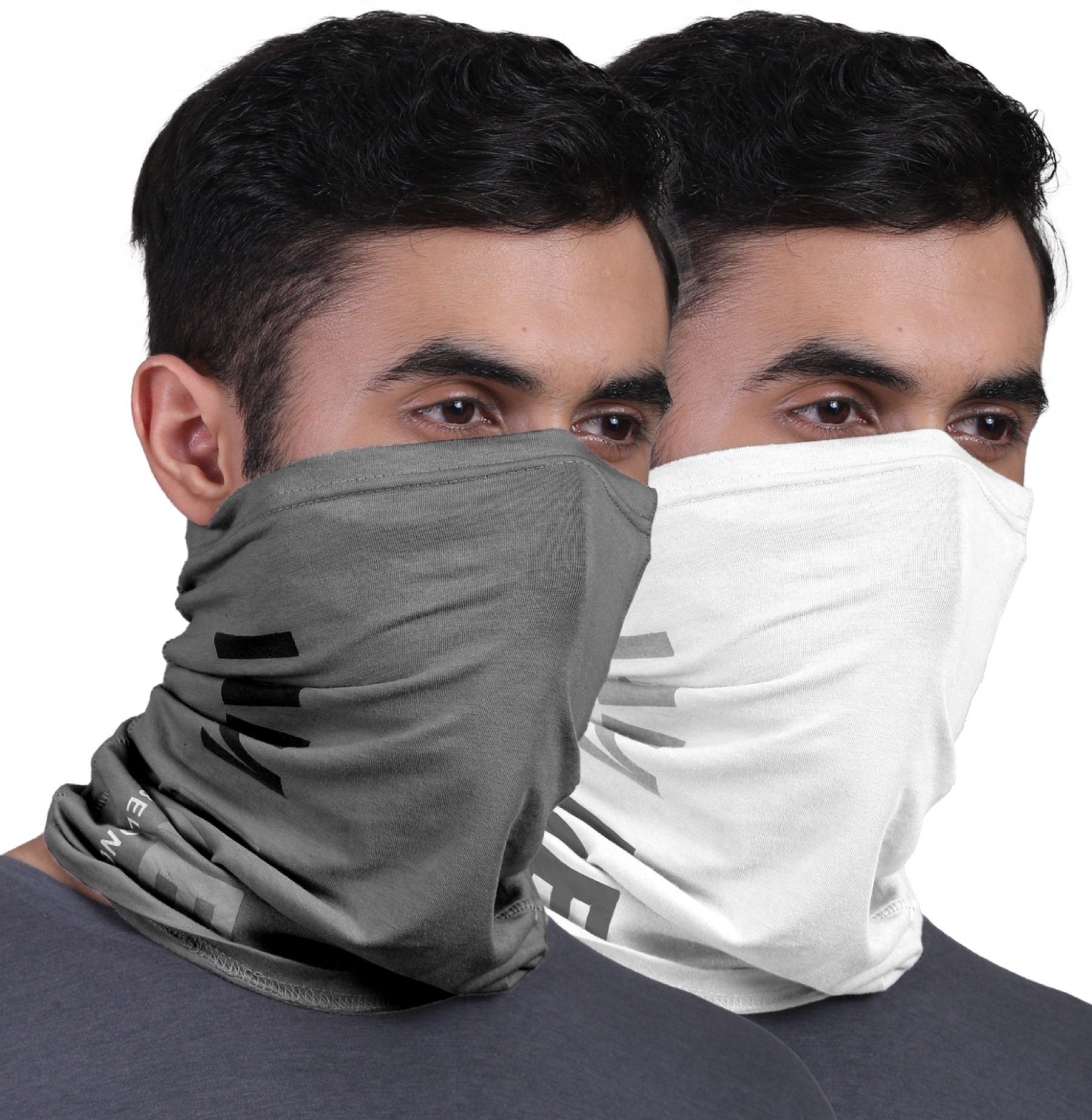 Unisex Printed Bamboo Bandana Anti Microbial Multipurpose Headband Cloth Face Mask for Dust and Sun Protection (Pack of 2) Men Printed Bandana