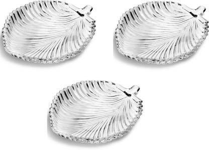 green kivvi Elegant Leaf Shape Plate Quarter Plate 5 PC K521 For Serving Dry Fruit, Gift & Decor Quarter Plate (5 Quarter Plate) Tray-image-43