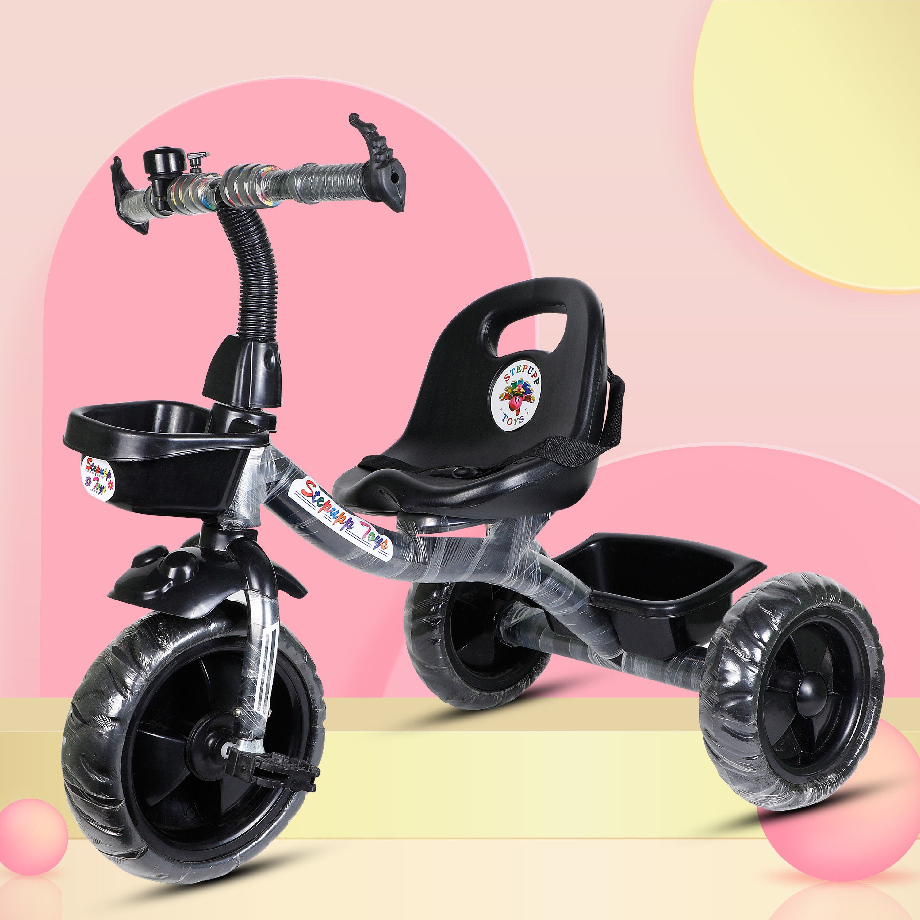G BLACK FRONT AND BACK BASKET FOR CHILDREN-02 Tricycle-image-8