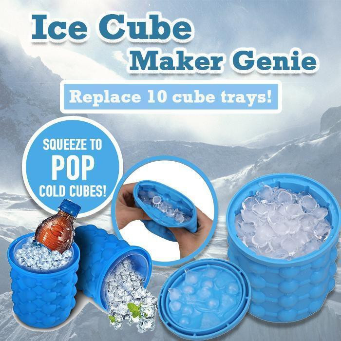 amso 1 L Silicone Premium Silicone Ice Cube Genie Ice Cube Maker Ice Bucket Ice Box for Kitchen & Outdoor Purpose (Color : Blue) Ice Bucket image 1