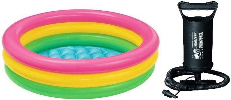 (USA*BOB-39) BEST SELLER,PEOPLE CHOICE PREMIUM QUALITY 2 FEETS(61 CM) WIDTH AND 22CM HEIGHT ,THREE COLOUR WATER BATH TUB POOL FOR YOURS LOVLY KIDS AND BABY WITH AIR PUMP.AGE 0-3 YEARS. Inflatable Swimming Pool, Inflatable Toy Pump-image-17