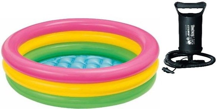 (USA*BOB-21) BEST SELLER,PEOPLE CHOICE PREMIUM QUALITY 2 FEETS(61 CM) WIDTH AND 22CM HEIGHT ,THREE COLOUR WATER BATH TUB POOL FOR YOURS LOVLY KIDS AND BABY WITH AIR PUMP.AGE 0-3 YEARS. Inflatable Swimming Pool, Inflatable Toy Pump-image-18