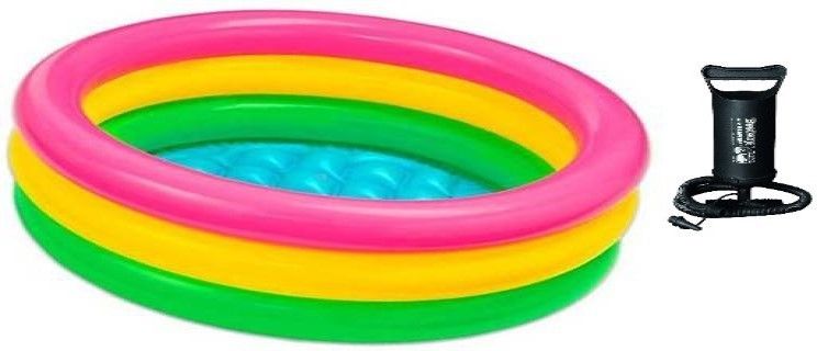 (USA*BOB-16) BEST SELLER,PEOPLE CHOICE PREMIUM QUALITY 2 FEETS(61 CM) WIDTH AND 22CM HEIGHT ,THREE COLOUR WATER BATH TUB POOL FOR YOURS LOVLY KIDS AND BABY WITH AIR PUMP.AGE 0-3 YEARS. Inflatable Swimming Pool, Inflatable Toy Pump-image-14