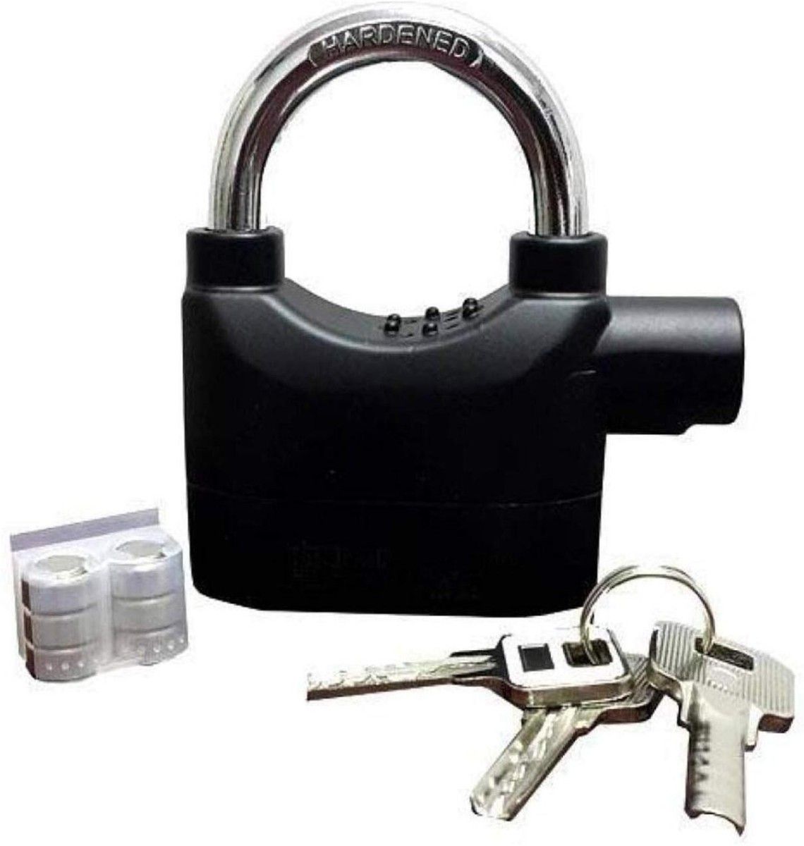 Cierie Anti Theft System Security Pad Lock with Burglar Smart Alarm Siren Motion Sensor Alarm Lock-A54 Alarm Padlock Metal Lock Anti Theft System with Burglar Safety Lock (AL-154)-image-1