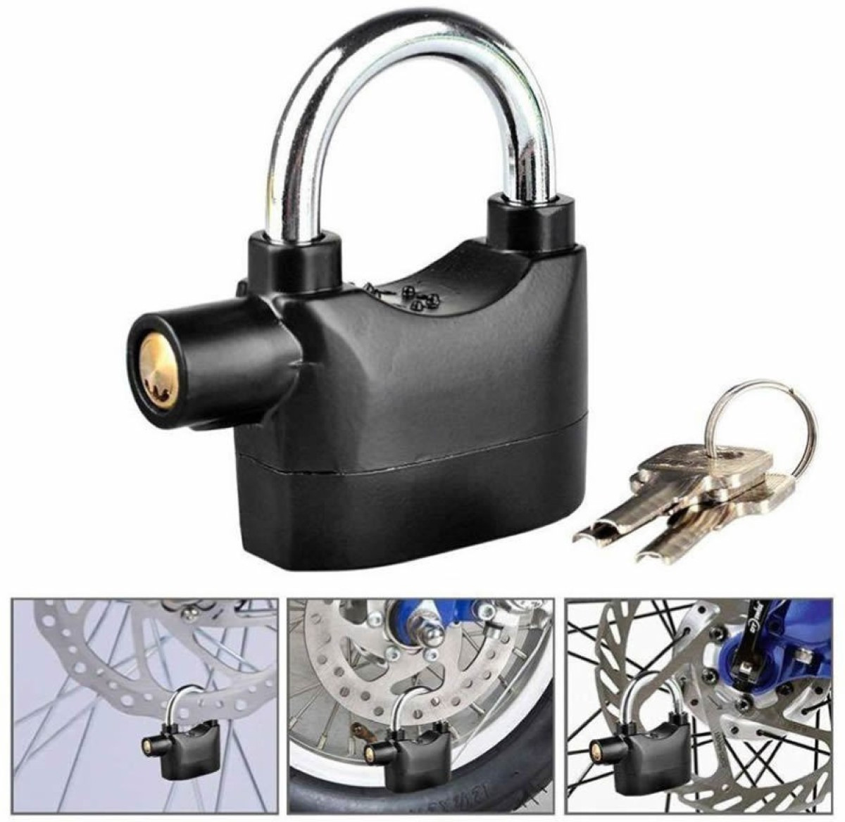 YUKI Anti Theft System Security Pad Lock with Burglar Smart Alarm Siren Motion Sensor Alarm Lock-A28 high Quality Alram Clock With High Security And Anti THeft Quality (AL-128) image 1