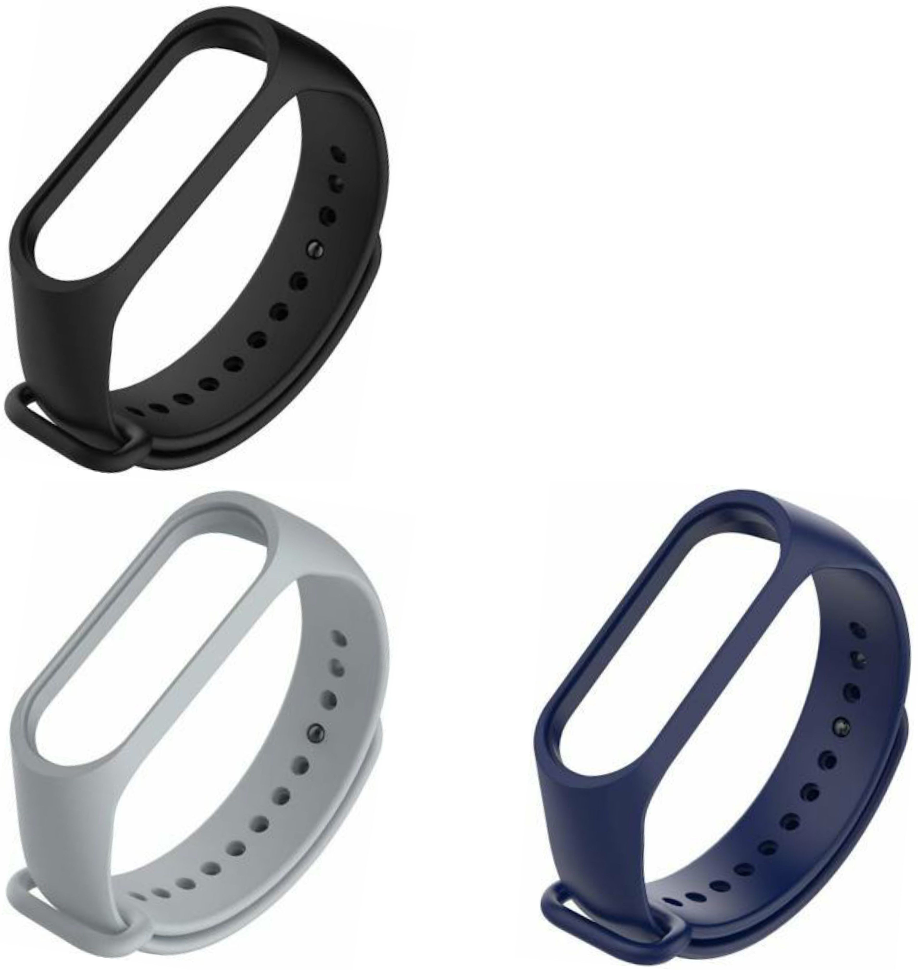HEQA xiaomi Mi band 3 and band 4 soft silicone strap belt wristband ( combo pack of 3 straps) Smart Band Strap-image-17