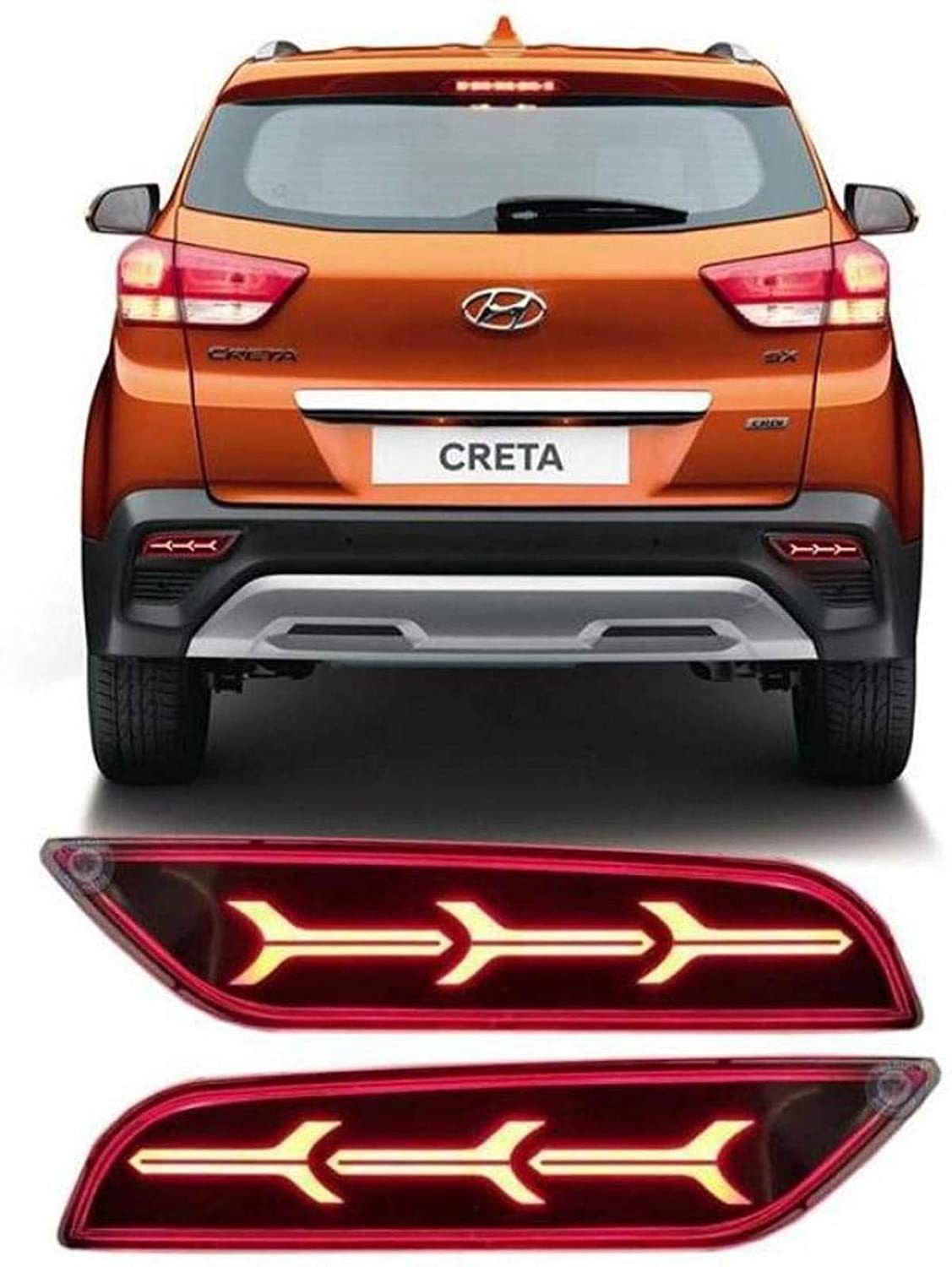 CRETA 2018 Rear Bumper Matrix DRL Reflector Back Light 2018 model with Matrix Indicator Car Reflector Light-image-30