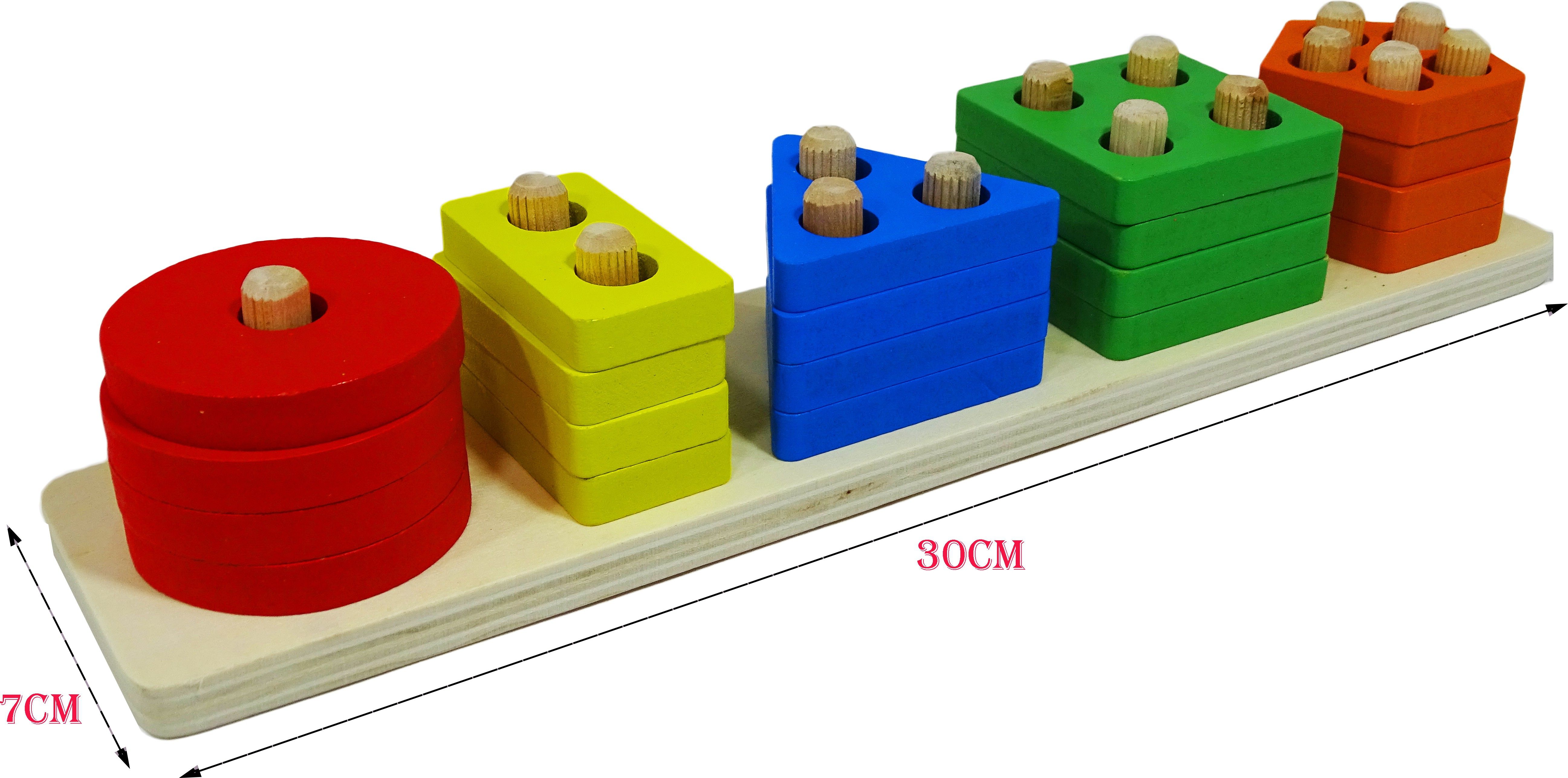 5 SET OF COLOUMN TRAILERS -SHAPES LEARNING,MIND GAME,BRAIN GAME, Early Educational Toys Kids 2+ Years for Boys & Girls- 21 PCS CART