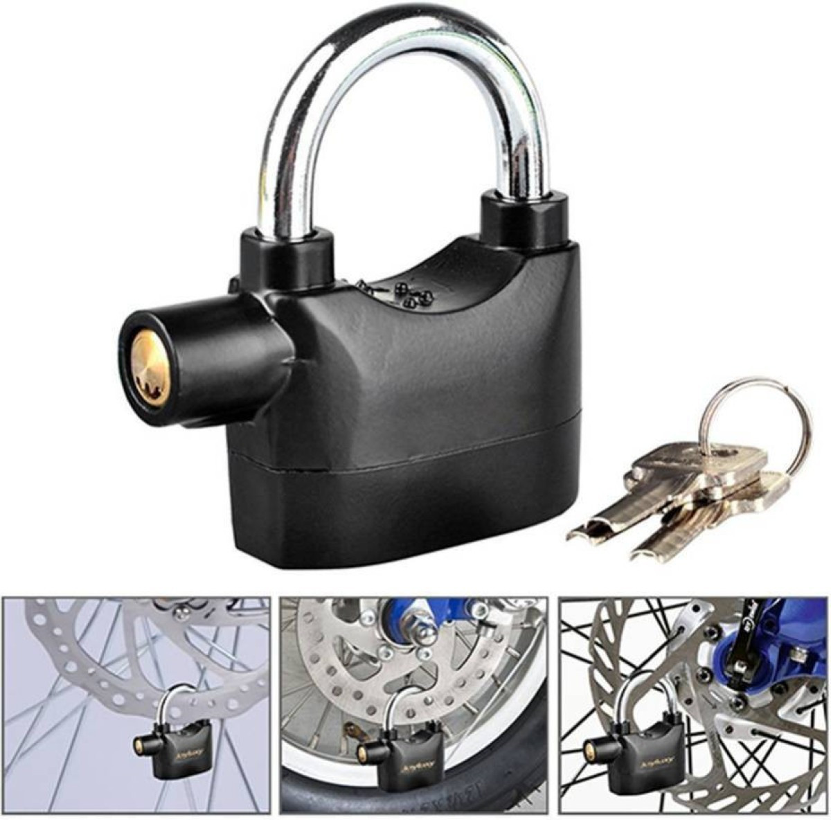 Sheling Anti Theft System Security Pad Lock with Burglar Smart Alarm Siren Motion Sensor Alarm Lock-A68 Multi Purpose Security pad Alarm Locks Safety Lock (AL-168) image 1