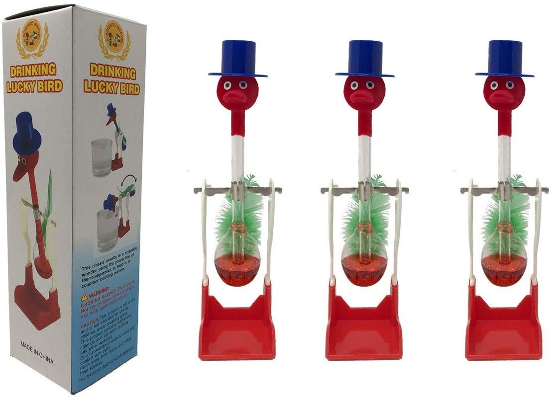 Retro Scientific Non-Stop Dippy Magic Famous Drinking Bird Fun Home Decor Educational Learning Physics Law Science Toy (Pack Of 3)-image-23
