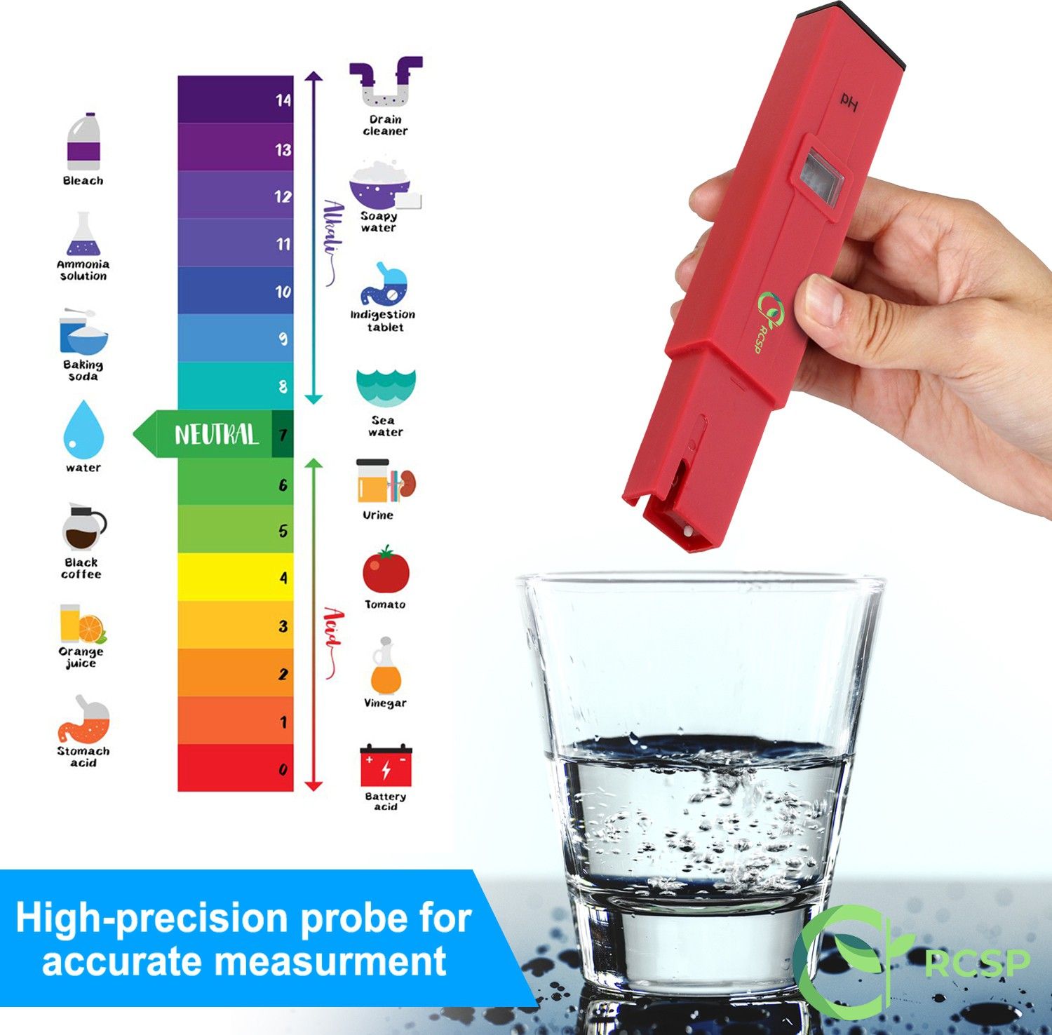 ph meter for water testing digital LCD Manual calibration pocket size for lab, home, fishtank and agriculture Digital pH Meter-image-19
