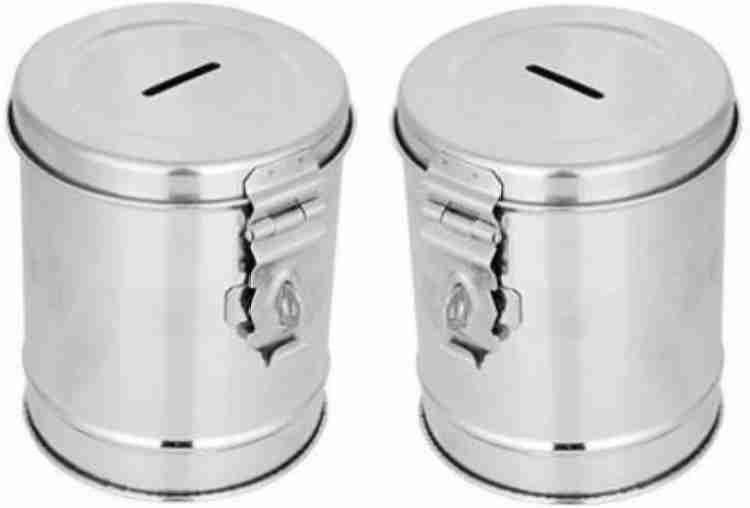 Round shape silver plated gullak 73744648 Coin Bank-image-40