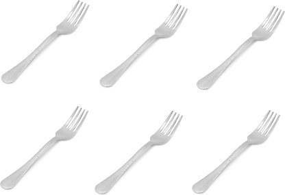 fortune blu 6 Pieces Desert Fork with Polka Handle design Stainless Steel Dessert Fork Set (Pack of 6, Silver) Stainless Steel Dessert Fork Set-picture-14