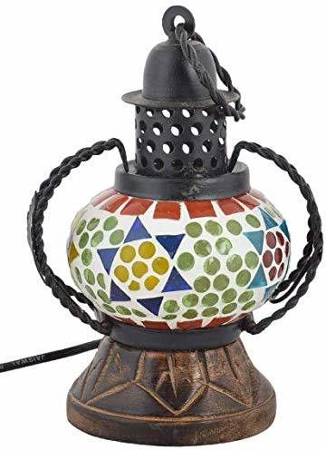 Mosaic Glass lamp Multicolor Wooden Hanging Lantern
