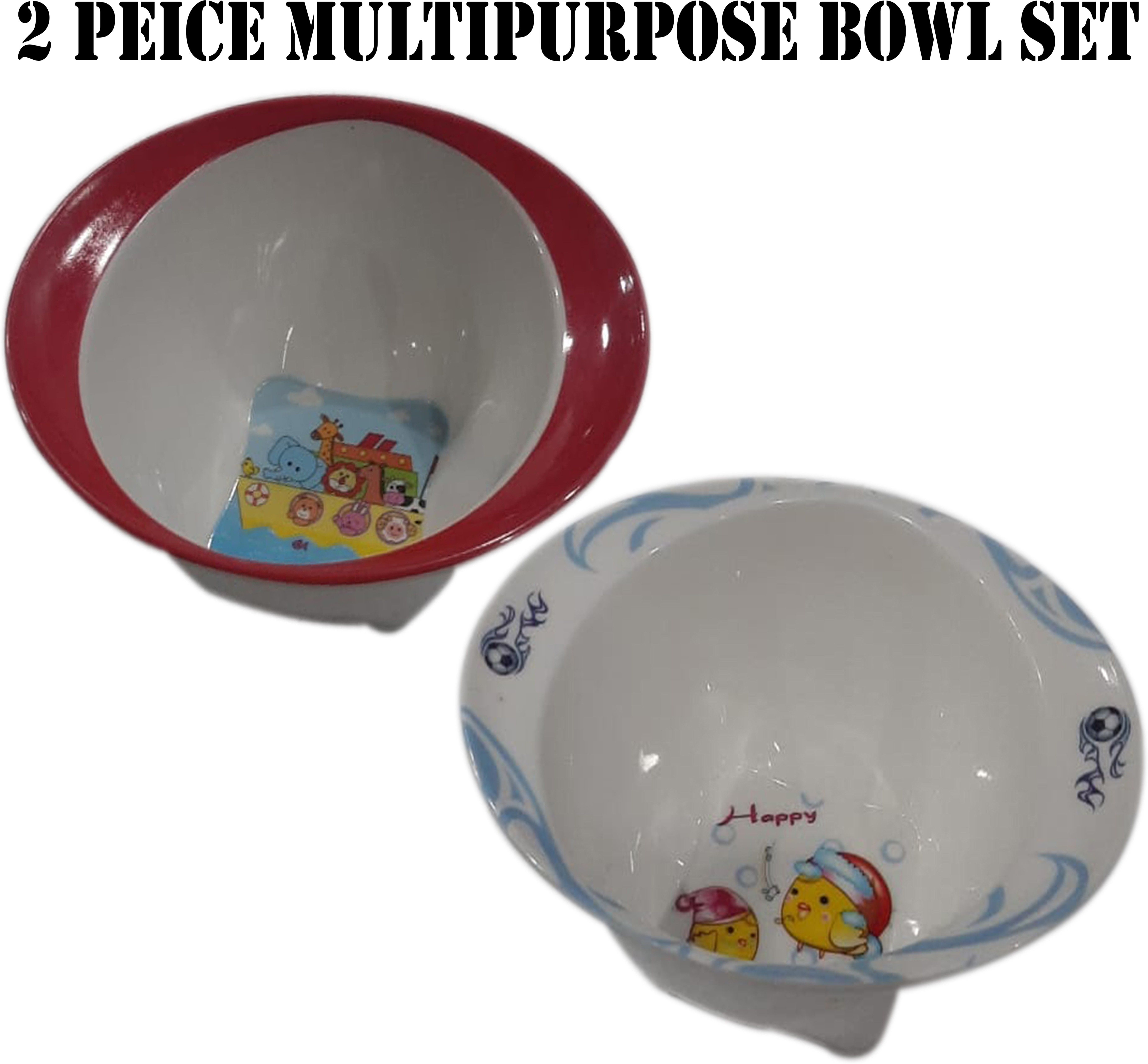 (Pack of 2) Premium Quality Multipurpose Cartoon Design Bowls for serving (Animal Family or Happy Fish).- Melamine-image-36