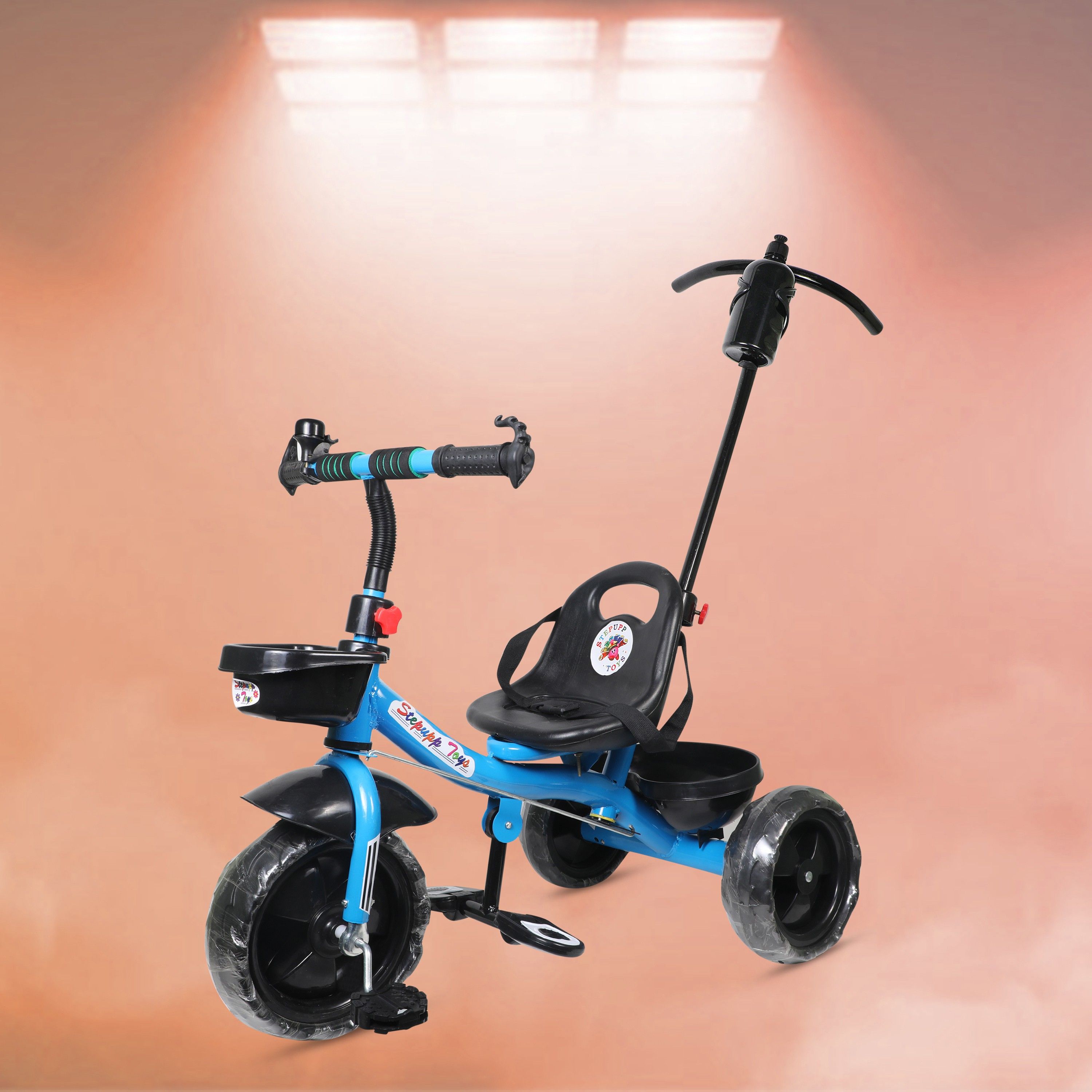 STP G LIGHT BLUE HANDLE BACK AND FRONT BASKET FOR CHILDREN-10 Tricycle-image-12