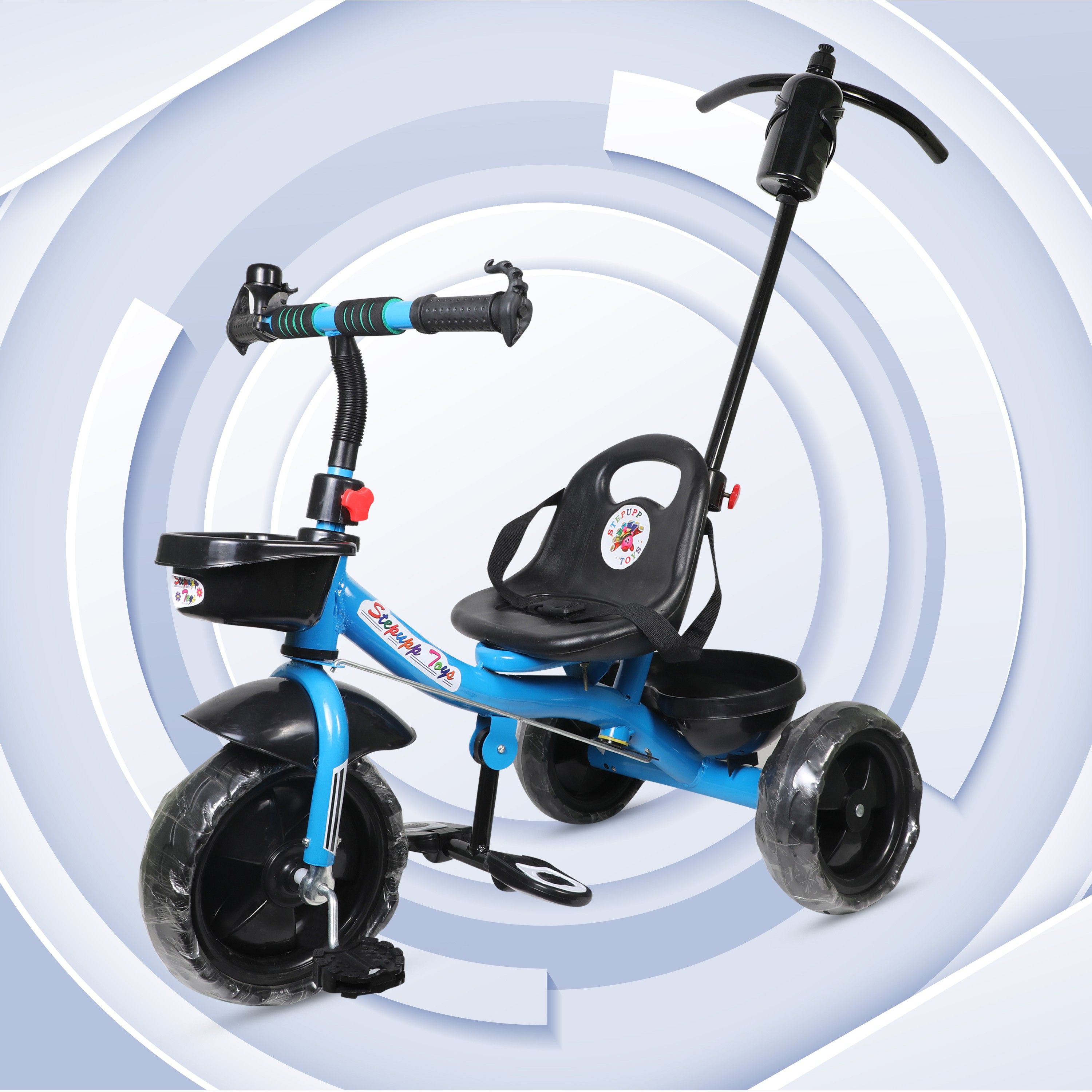 stepupp LIGHT BLUE HANDLE FRONT AND BACK BASKET Tricycle-picture-10