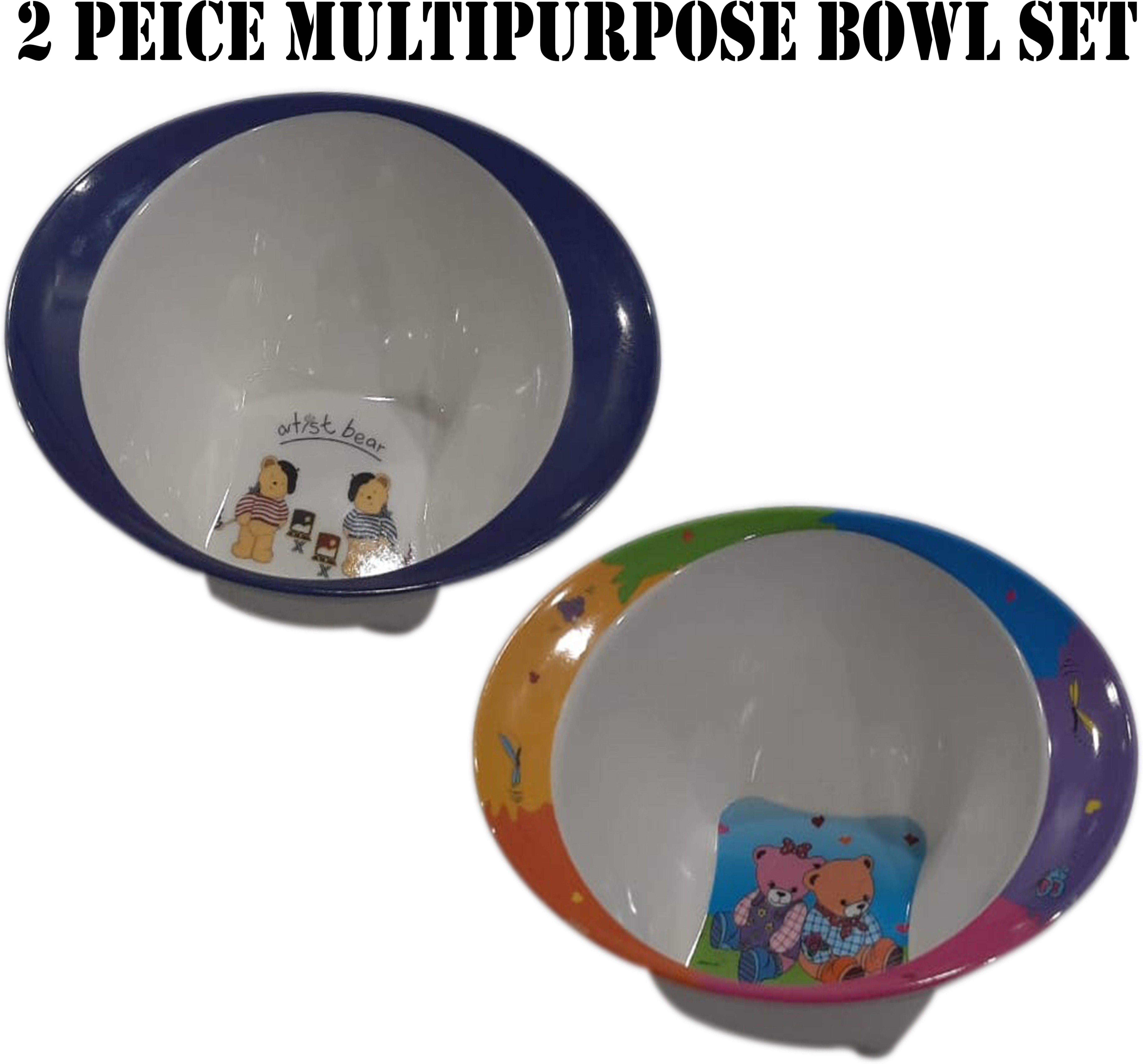 zido (Pack of 2) Premium Quality Multipurpose Cartoon Character Design Bowls for serving (Artist Bear and Teddy Bear).- Melamine-picture-35