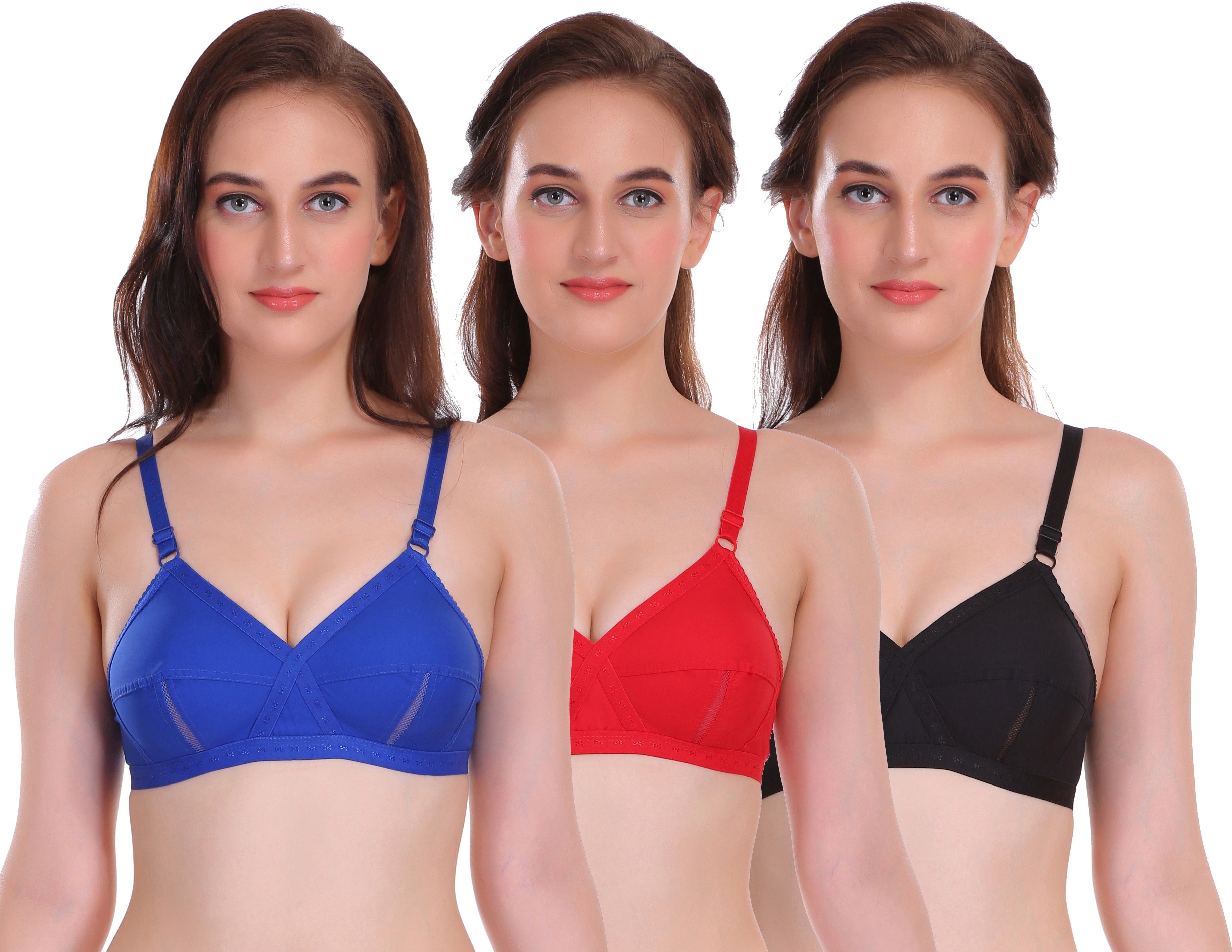 selfcare Pack of 3 Women Full Coverage Non Padded Bra-picture-44