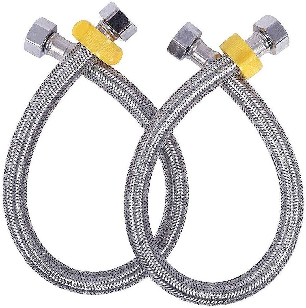 prestige Stainless Steel 304 Grade Connection, Chrome Finish (24-inch) Pack of 2 pcs Hose Pipe-picture-24
