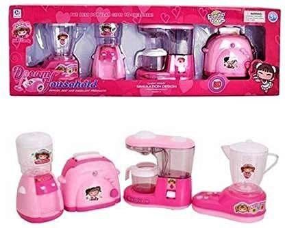Plastic Kids Battery Operated Household Home Appliances Kitchen Play Sets Toys for Girls with Realistic Sound Washing Machine , Sewing Machine, Vacuum Cleaner & Iron( Set of 4)-image-31