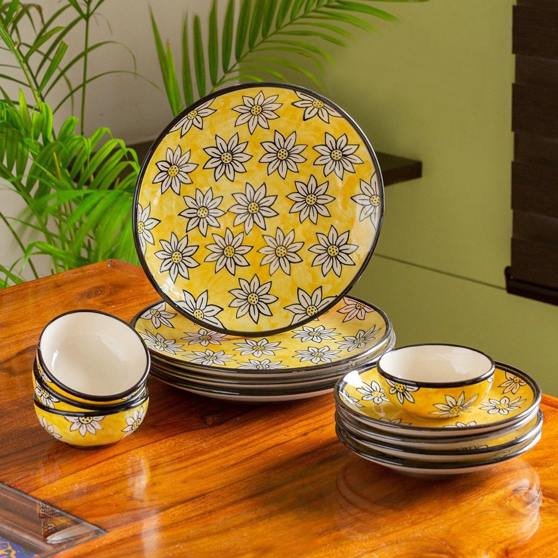 exclusivelane Pack of 12 Ceramic Handpainted (Serving for 4) Dinner Set-picture-12