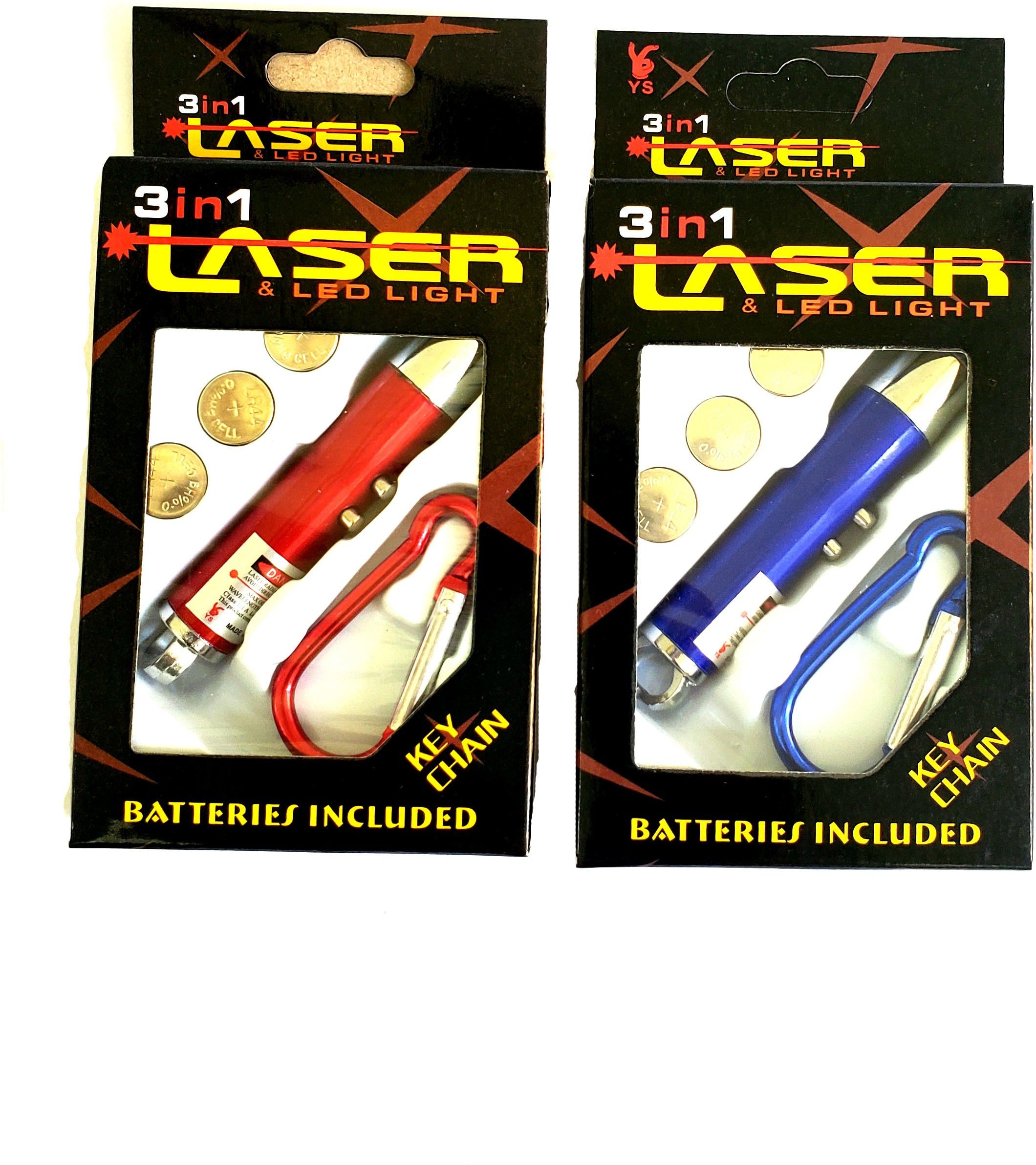ShopTalk 3 in 1 Pack of 2 Laser Pointer Laser Torch Key Chain(650 nm, Red Color& Blue)-picture-26
