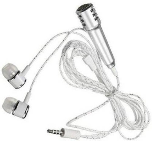 clairbell HFX_714H_ Karaoke Singing Microphone Metal Sing Mic for Phone, for Computer, for PC Audio Cable with Stereo Earphone Compatible with all smart & IOS devices Microphone image 1