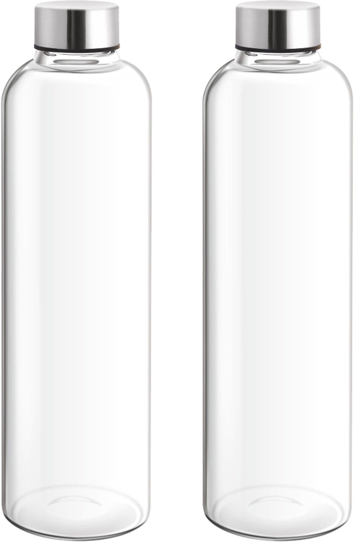 treo Clarion Borosilicate Glass Water Bottle, Set of 2, 1000 ml Each, Transparent 1000 ml Bottle-picture-42