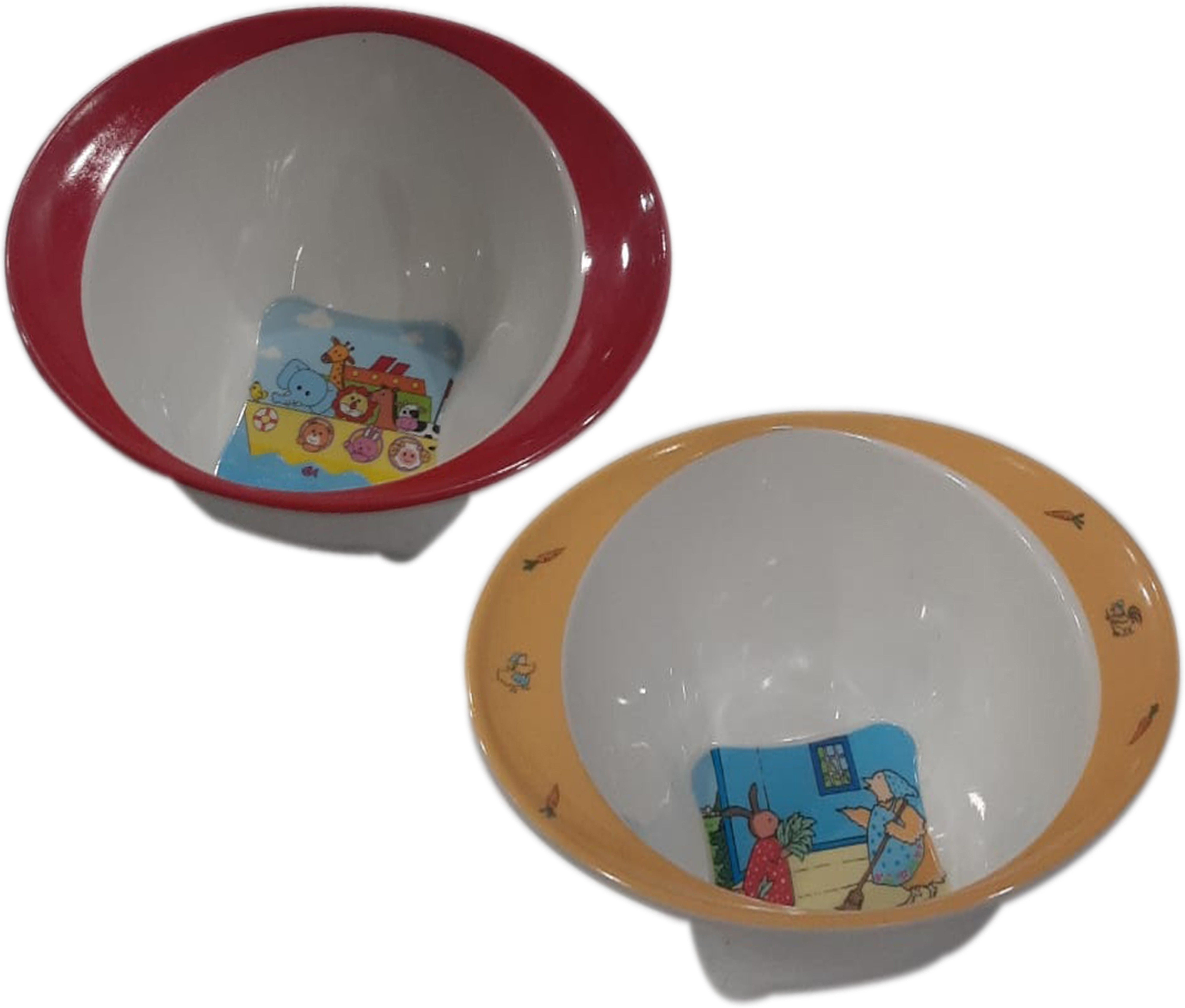 (Pack of 2) Premium Quality Multipurpose Cartoon Design Bowls for serving (Animal Family or Rabbit Family).- Melamine-image-37