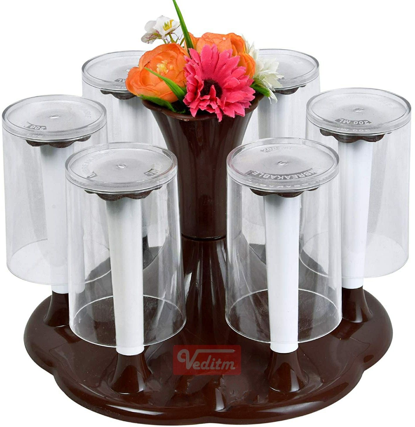 Stylish Glass and Spoon Organiser for Glasses and Cutlery Glass Stand Made Virgin Plastic RED Plastic Glass Holder-image-21