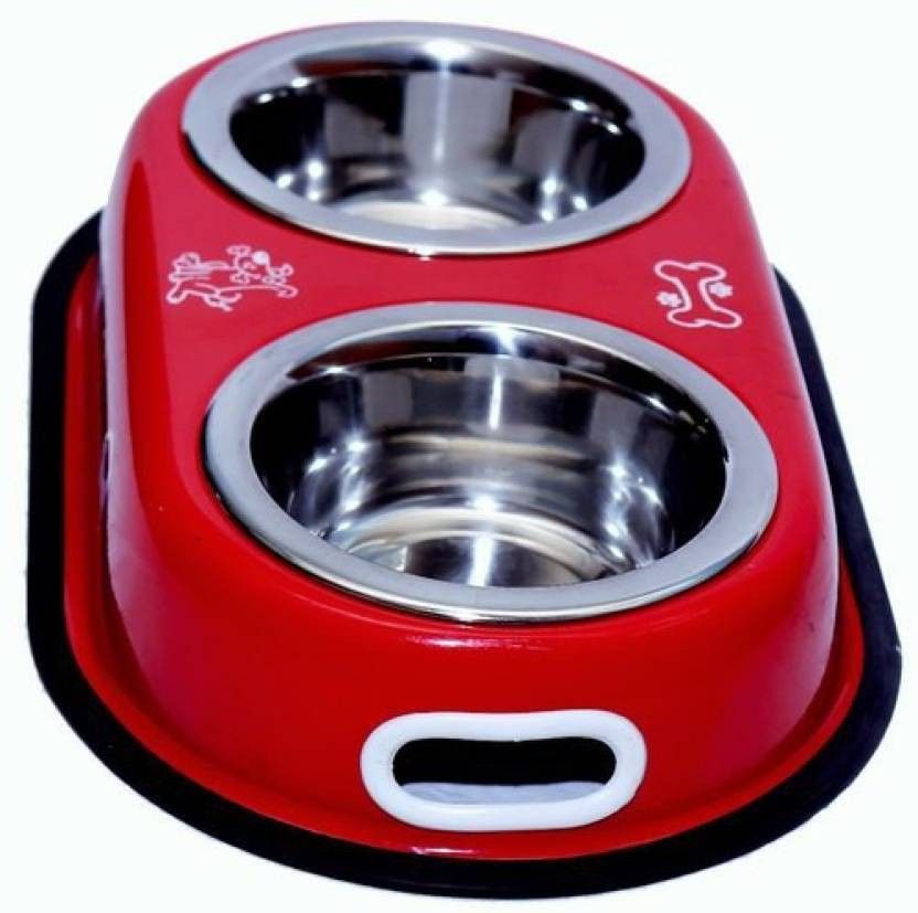 dcm pet mart Double dinner round bowl Stainless Steel Pet Bowl-picture-25