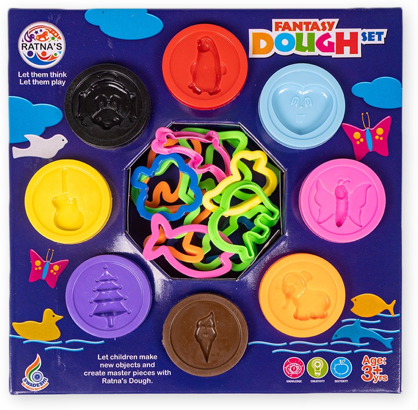8in1 Fantasy Dough Non toxic 8 Color Dough With Assorted 12 Molds (1158)-image-0
