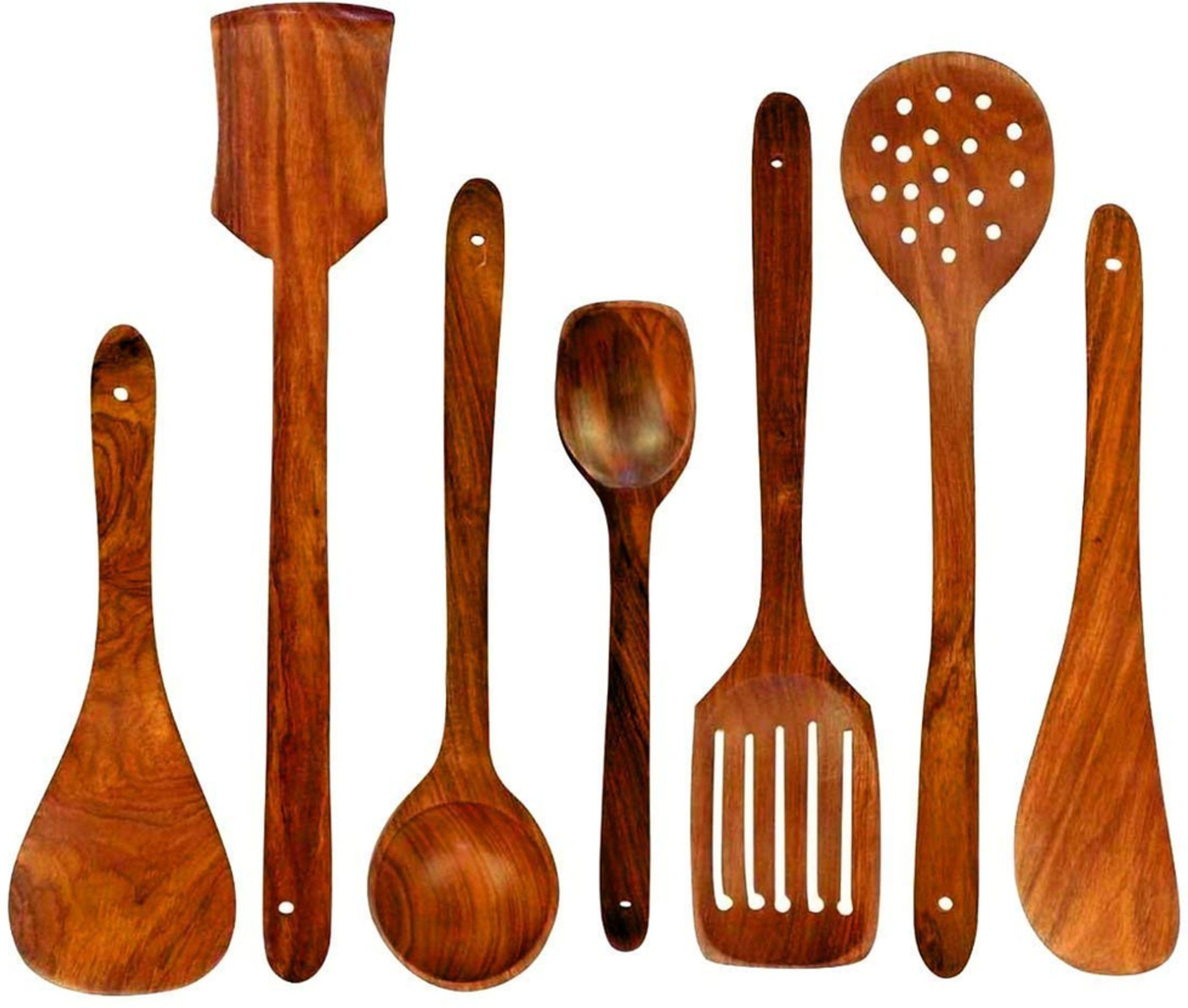 Non Chemical kitchen lovers Brown yellowish Kitchen Tool Wooden Dessert Spoon, Serving Spoon, Salad Spoon, Soup Spoon, Table Spoon Set
