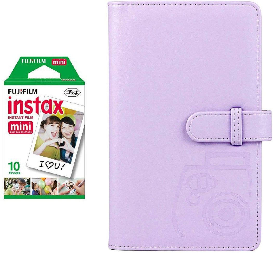 FUJIFILM Instax Mini 10x1 Sheets Instant Film with Lilac purple Album 96 Sheets Film Roll