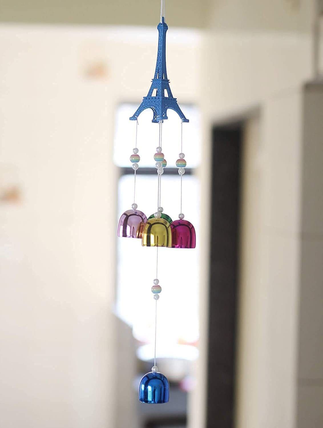 aluminium wind chime for good luck and success home and office M-149 Wood, Stainless Steel Windchime-image-8