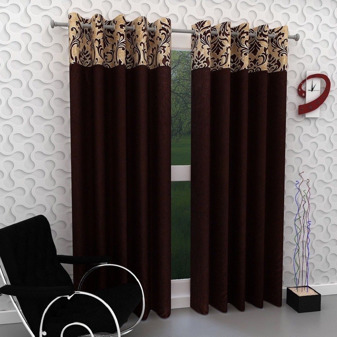 213 cm (7 ft) Polyester Semi Transparent Door Curtain (Pack Of 2)-image-40