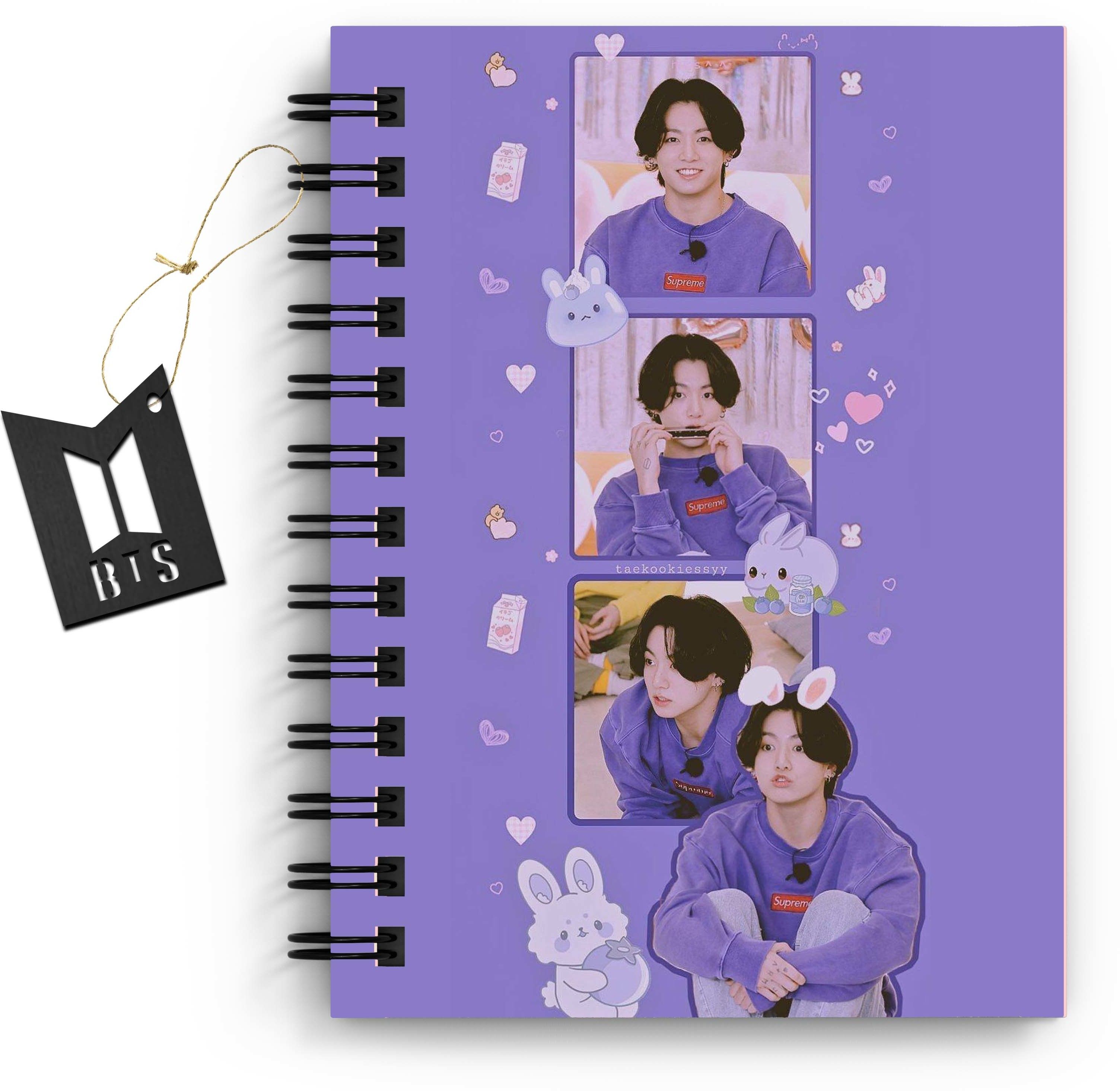 BTS Boys Printed Notebook/Diary With Bookmark for Home and office use(6*8Inch) A5 Diary Unruled 160 Pages-image-3