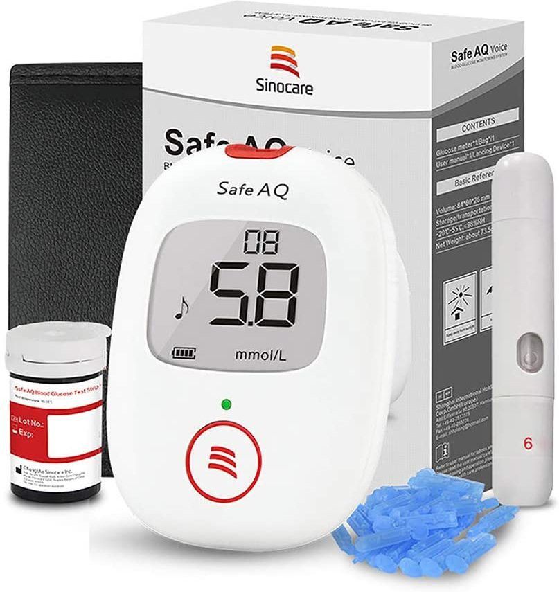 sinocare Safe AQ Voice/Glucometer with Voice Reminder and Light Warning Glucometer-picture-44