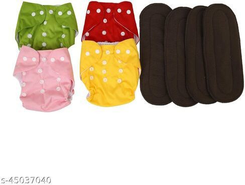 reify Multicolour Button Diapers 4+ 4 Black Inserts (Pack of 8 image 1