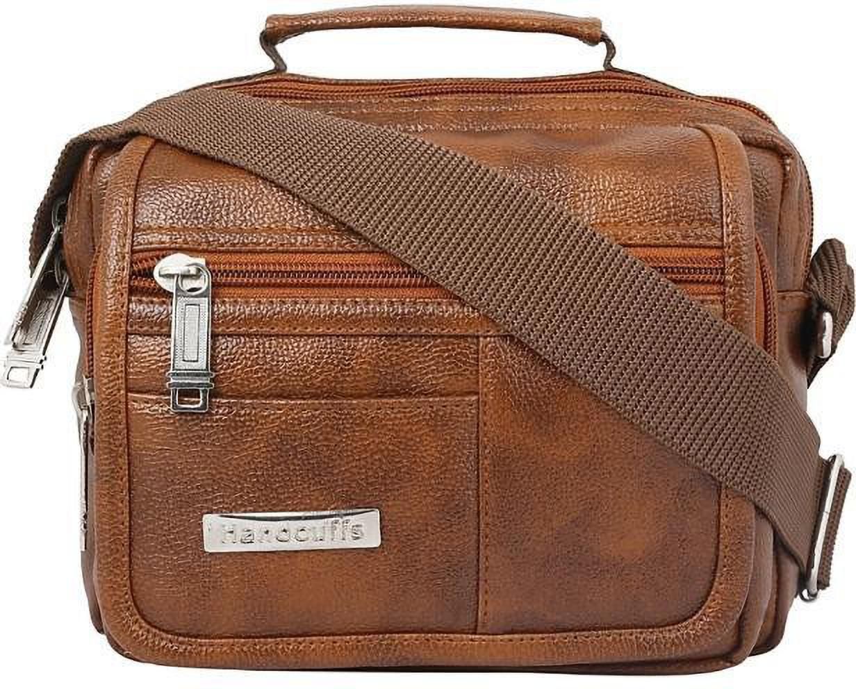 Tan Men & Women Sling Bag - Medium Men's Bags Shoulder Messenger Side Sling Bag For Office Travel Casual (Rust)-image-38
