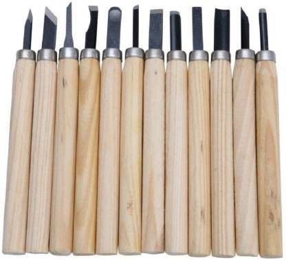 khusha creations 12 Pcs Wood Carving Hand Chisel Tool Kit Set / Wood Working Professional Gouges Combination Chisel Set Paring Chisel Set-picture-7