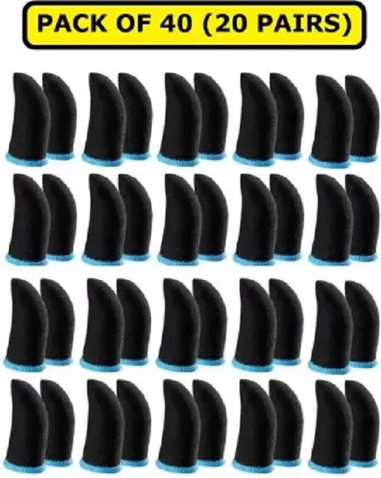 Thumb Gloves For Mobile Gaming blue color 20 Pack Finger Sleeve