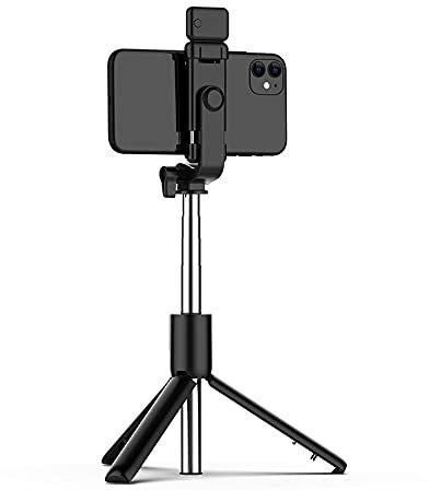 HIFY Bluetooth Extendable Selfie Stick with Led Light Wireless Remote and Tripod Stand for All Mobiles Single Gimbal for Camera, Mobile image 1