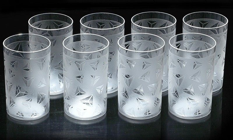 flipkart smartbuy (Pack of 8) Prism Pattern Water Juice Plastic Glasses Set Of 8 Glass Set Water/Juice Glass-picture-11
