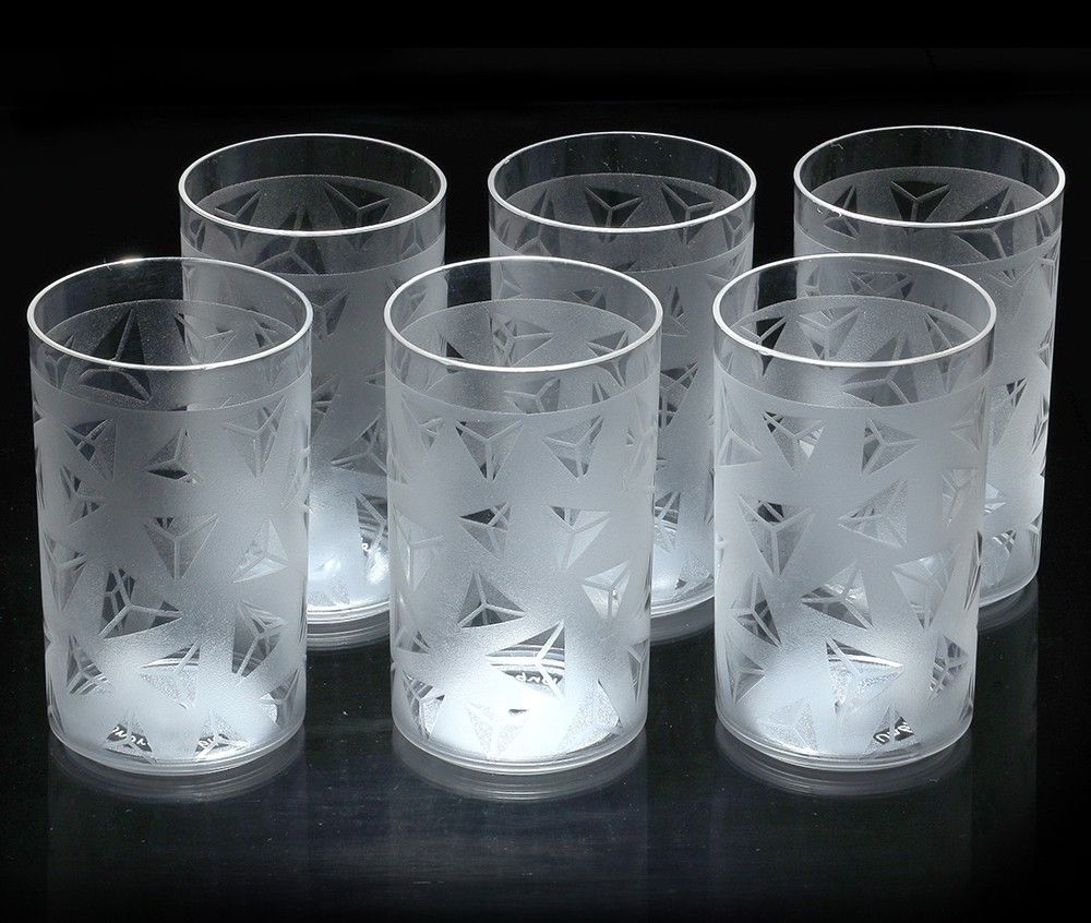 flipkart smartbuy (Pack of 6) Prism Pattern Water Juice Plastic Glasses Set Of 6 Glass Set Water/Juice Glass-picture-6