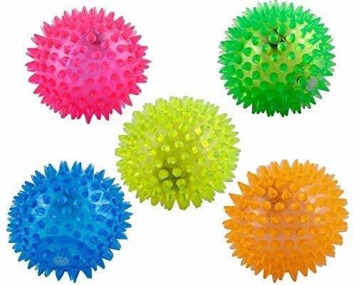 rvpaws Rubber Led Spiked Ball Dog Chew Toy, Assorted (Set of 2), 3 Inches Dog Chew-picture-2