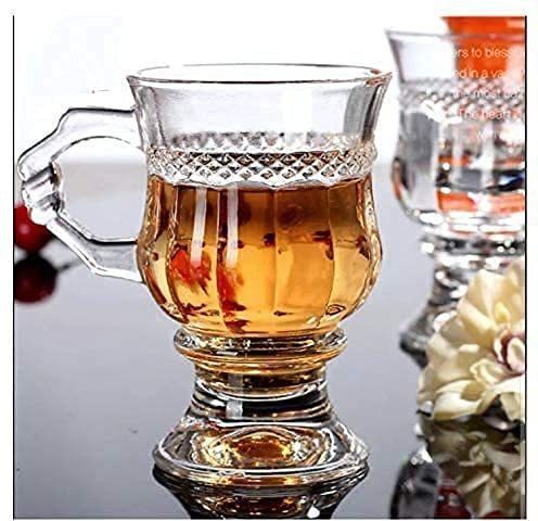 vlkmk Pack of 6 Glass Glass cup glass for tea/coffee/Green Tea (pack of 6) 160ML-picture-25