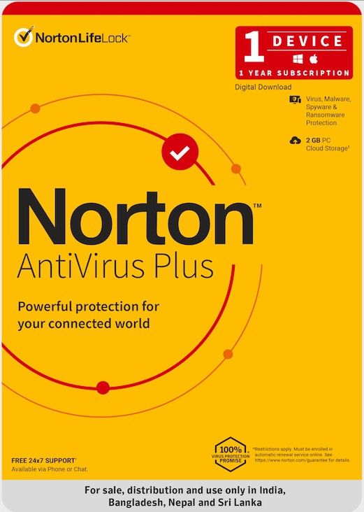 Norton 1 PC PC 1 Year Anti-virus (Email Delivery - No CD)